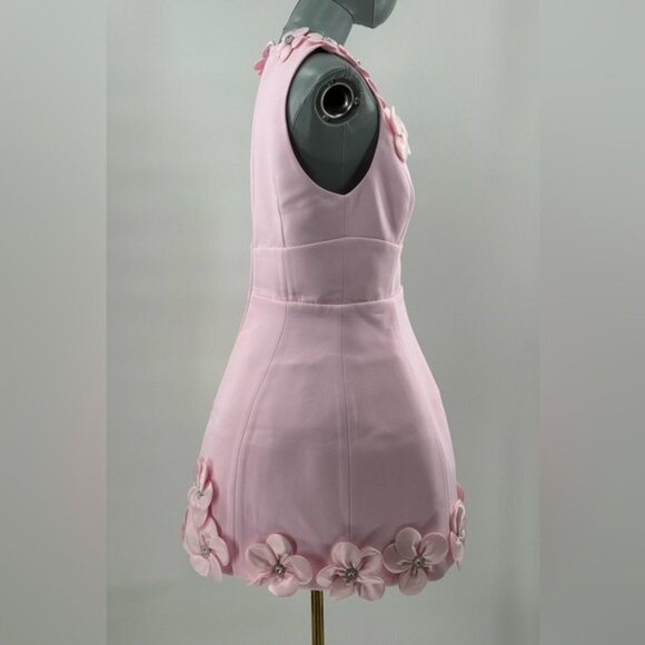 🆕 BRONX & BANCO 🧿 NWOT Estelle Floral Mini Dress, Blush Pink - Sz L US 8 - Picture 7 of 17